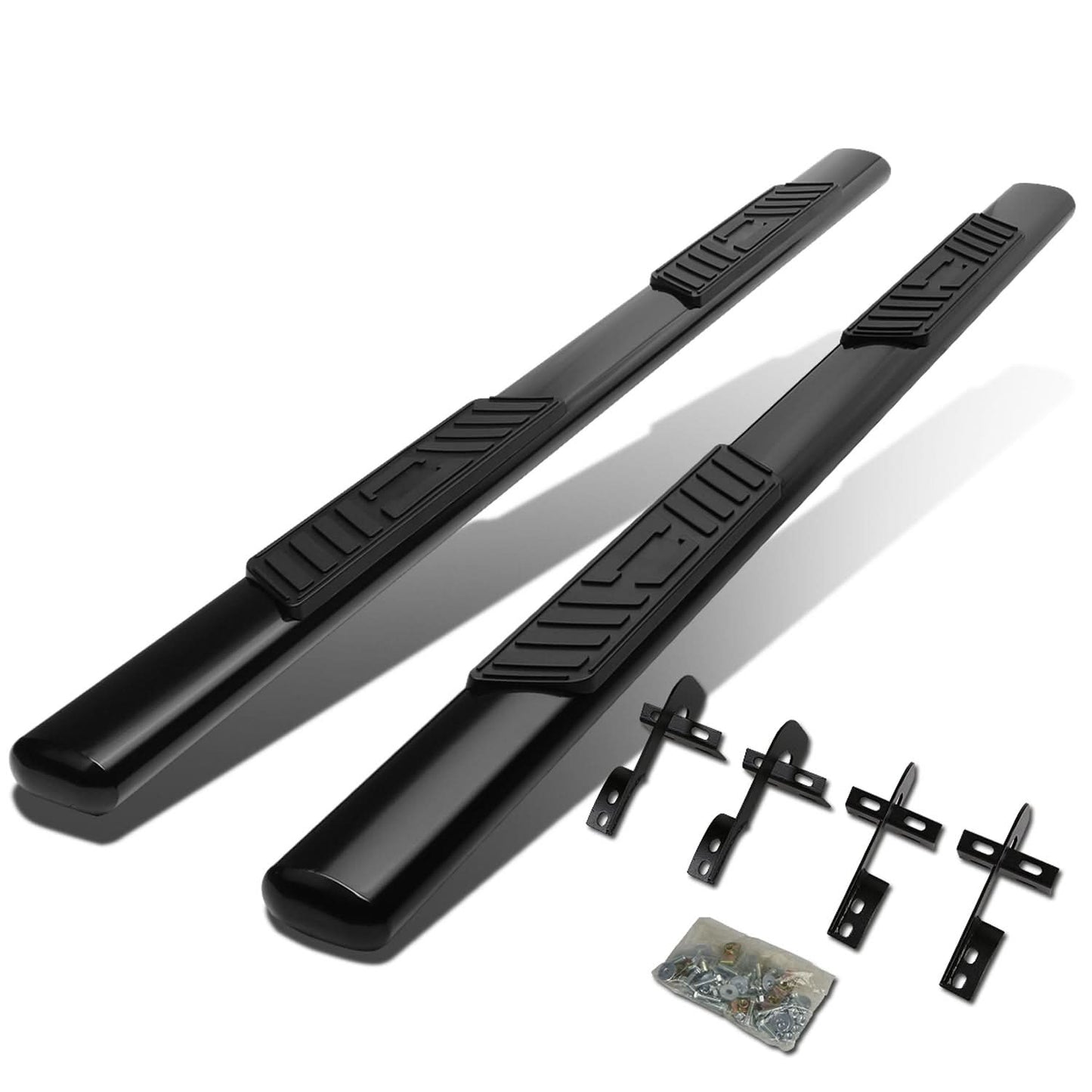 04-08 Ford F-150 / 06-08 Lincoln Mark LT 5" Oval Nerf Step Bars Black