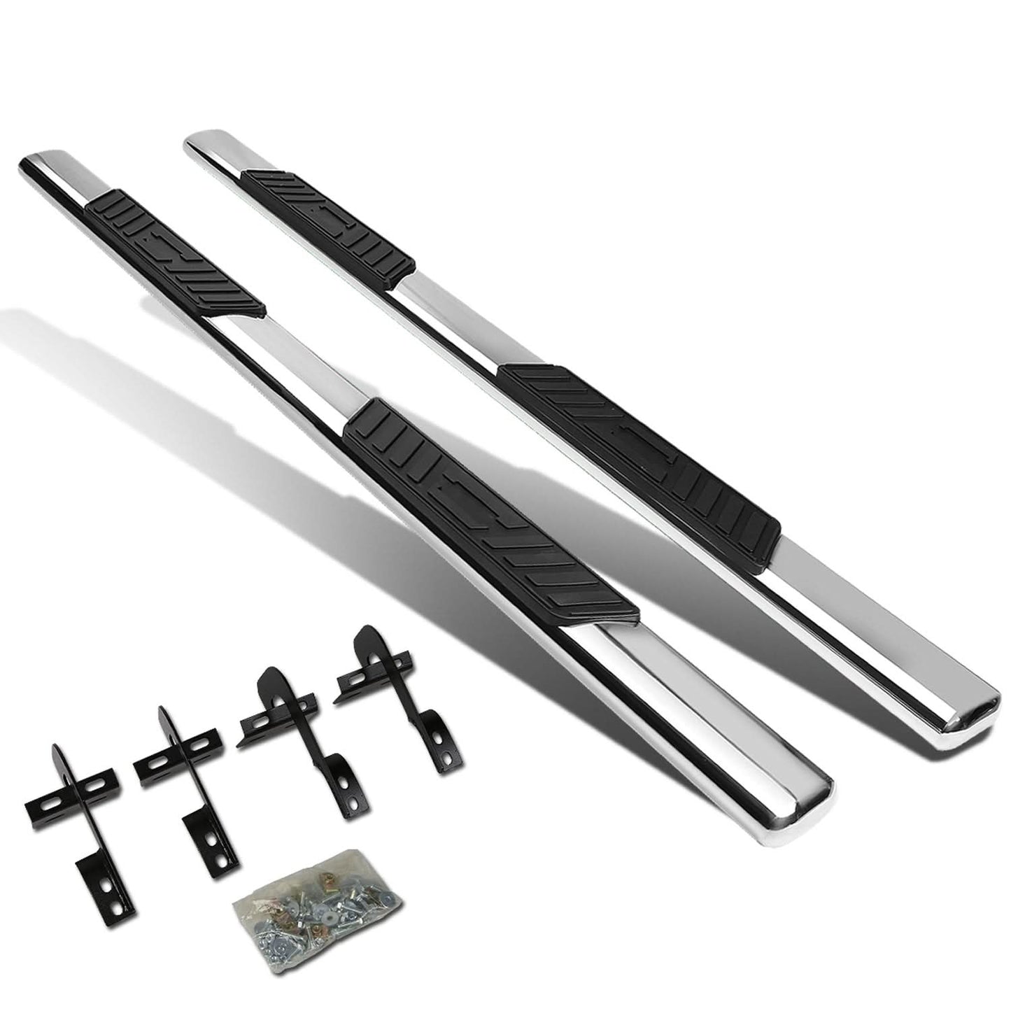 04-08 Ford F-150 / 06-08 Lincoln Mark LT 5" Oval Nerf Bars Silver