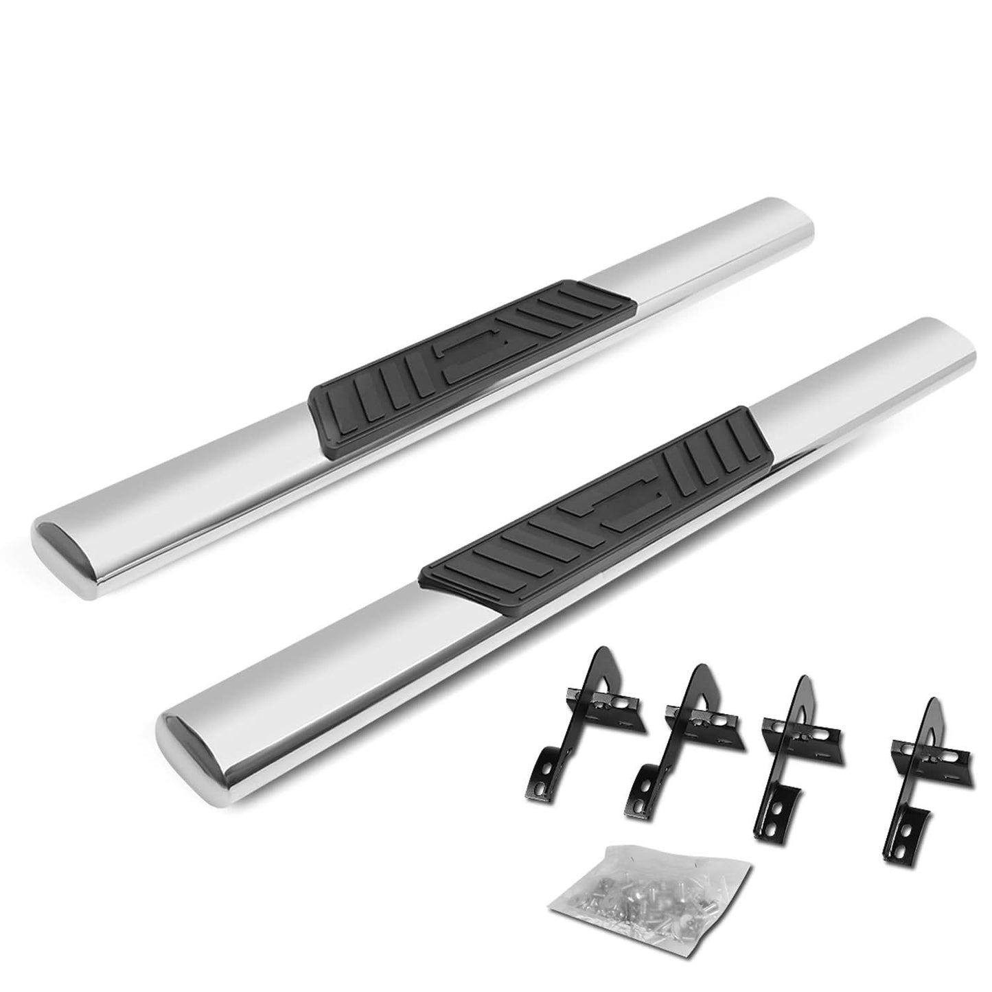 2015-2018 Ford F-150 Regular Cab 5" Oval Nerf Bars Silver