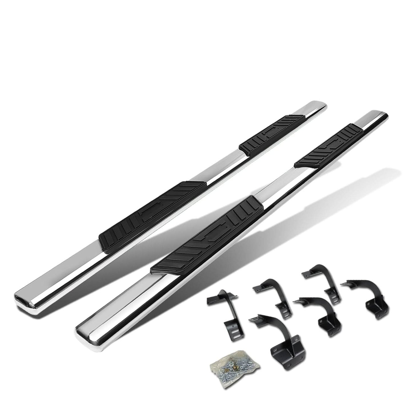 2015-2018 Ford F-150 SuperCrew 5" Oval Nerf Bars - Silver