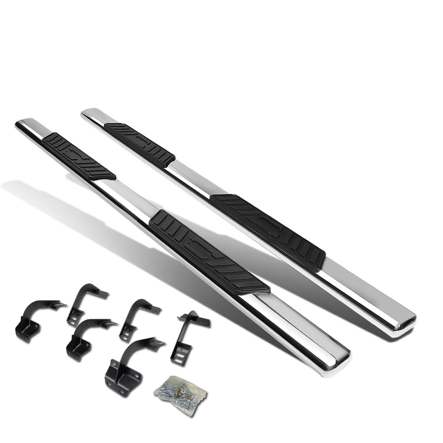 2015-2018 Ford F-150 SuperCrew 5" Oval Nerf Bars - Silver