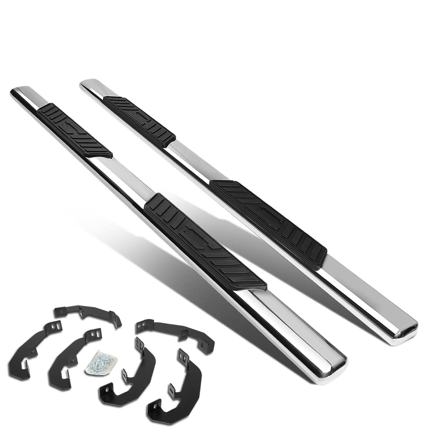 2019-2020 Chevrolet Silverado 5" Oval Nerf Bars Extended Cab Silver