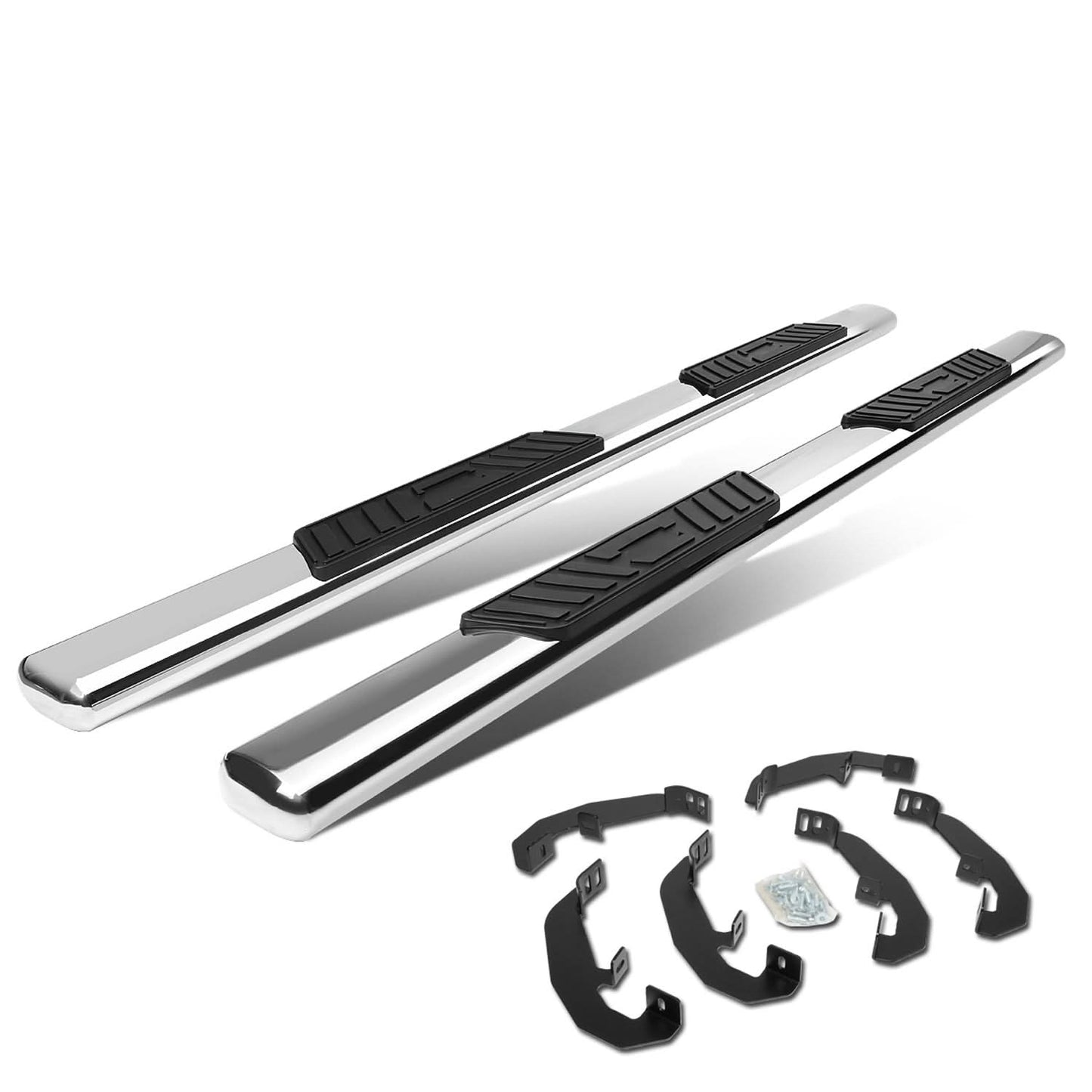 2019-2020 Chevrolet Silverado 5" Oval Nerf Bars Extended Cab Silver
