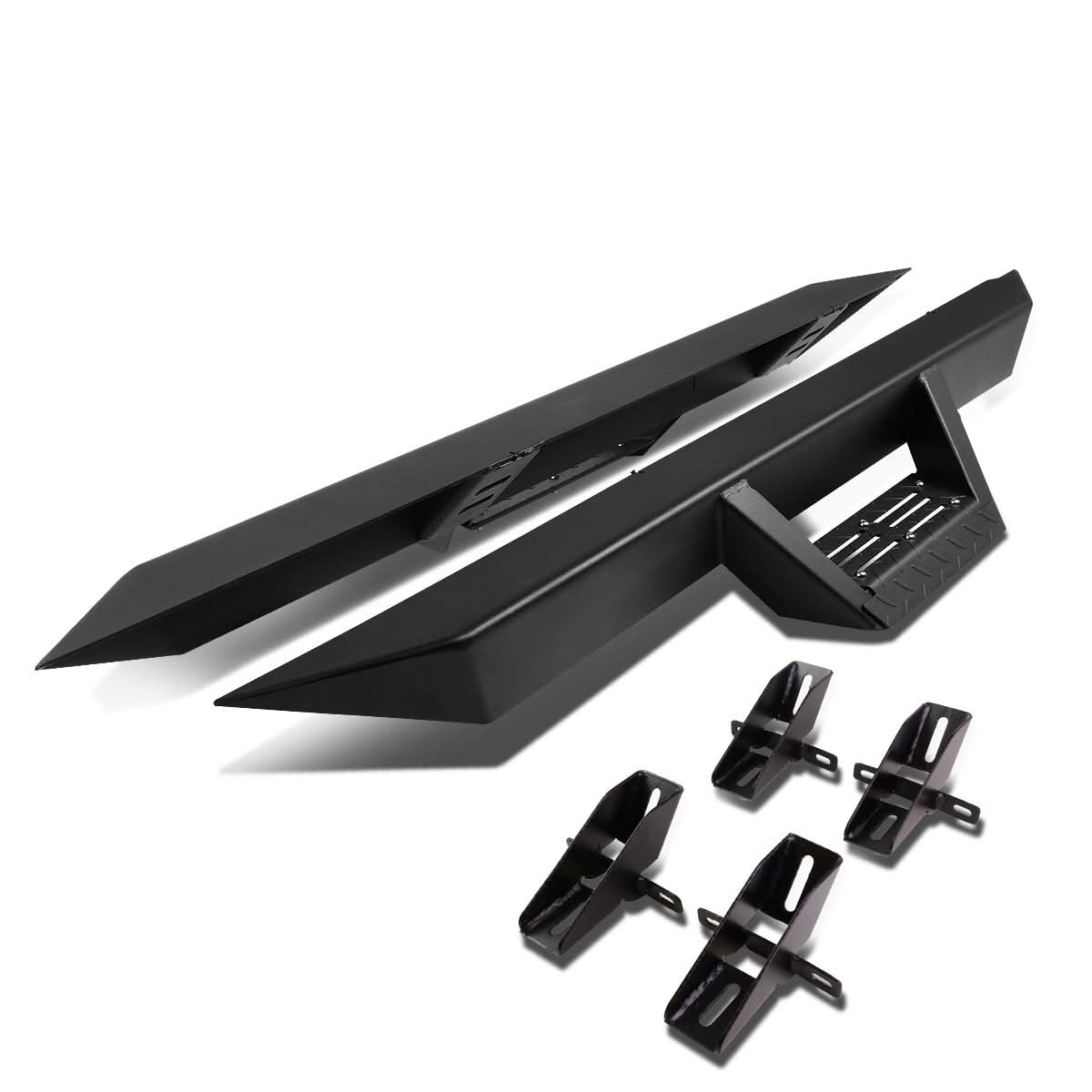 2007-2016 Jeep Wrangler 2-Door Step Down Nerf Bars - Black