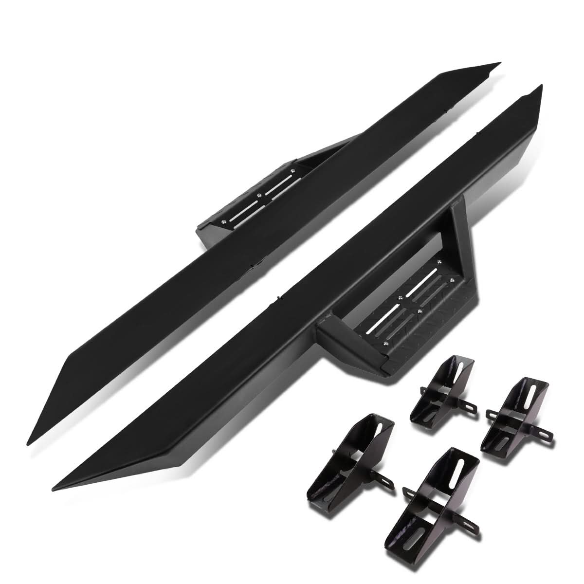 2007-2016 Jeep Wrangler 2-Door Step Down Nerf Bars - Black