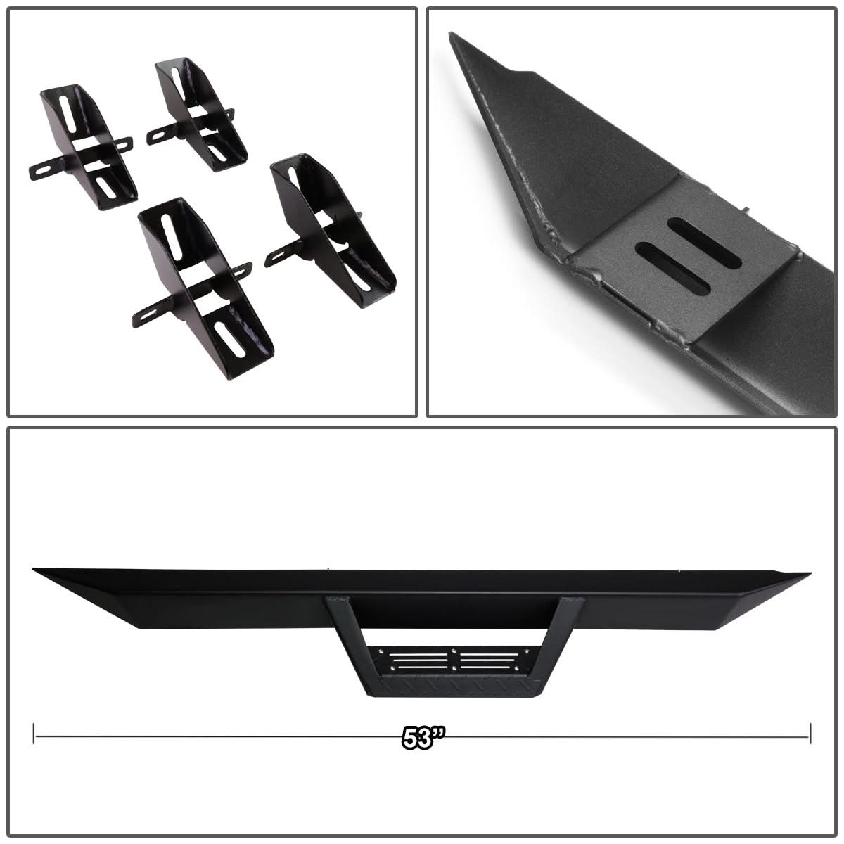 2007-2016 Jeep Wrangler 2-Door Step Down Nerf Bars - Black