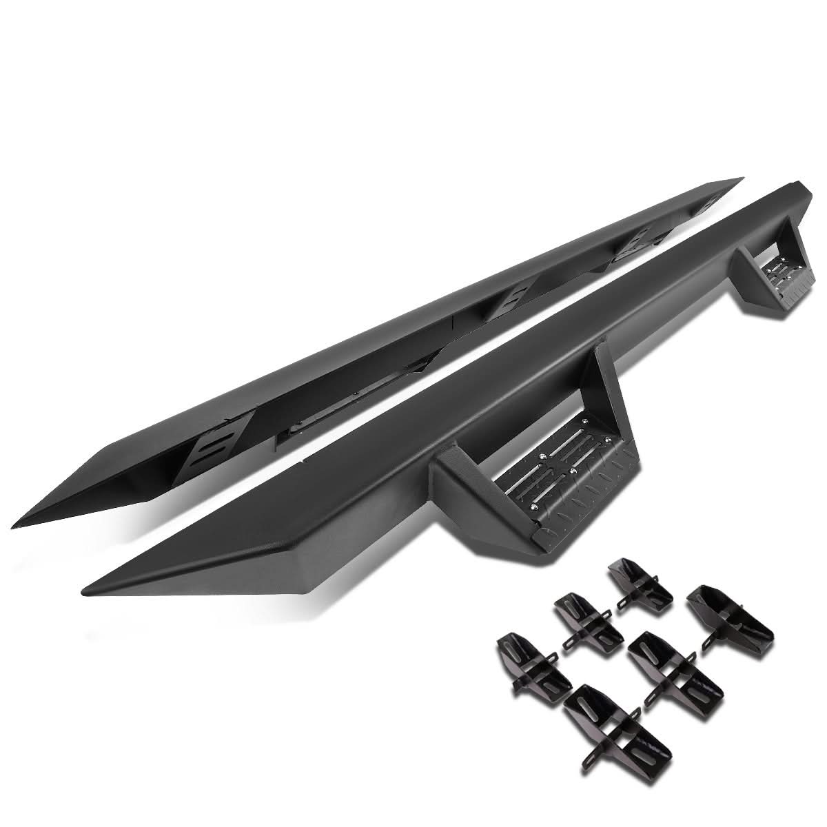 2007-2016 Jeep Wrangler 4-Door Step Down Nerf Bars - Black