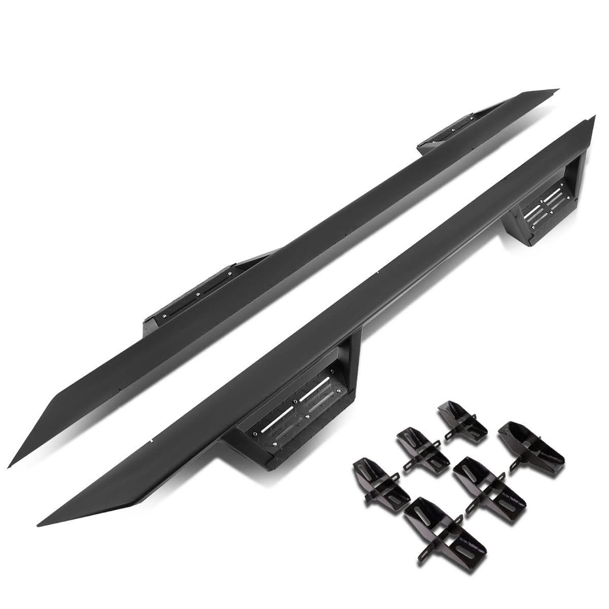 2007-2016 Jeep Wrangler 4-Door Step Down Nerf Bars - Black
