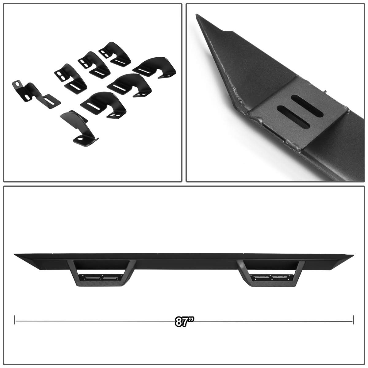 2007-2016 Toyota Tundra Extended Cab Step Down Running Boards Black