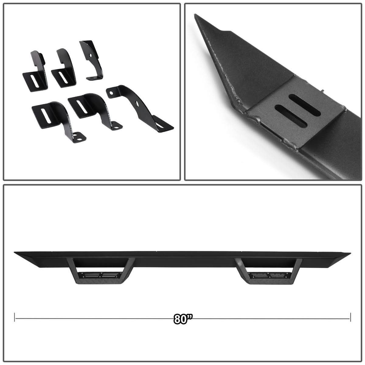 05-20 Toyota Tacoma Double Cab Step Down 3" Nerf Bars - Black