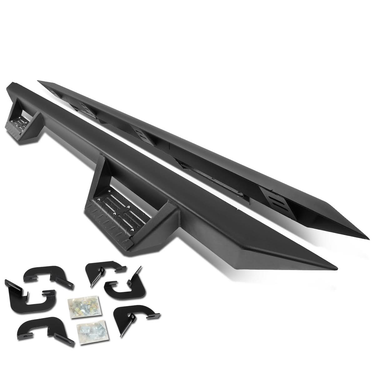 07-17 Chevrolet Silverado Extended Cab Step Down Nerf Bars - Black
