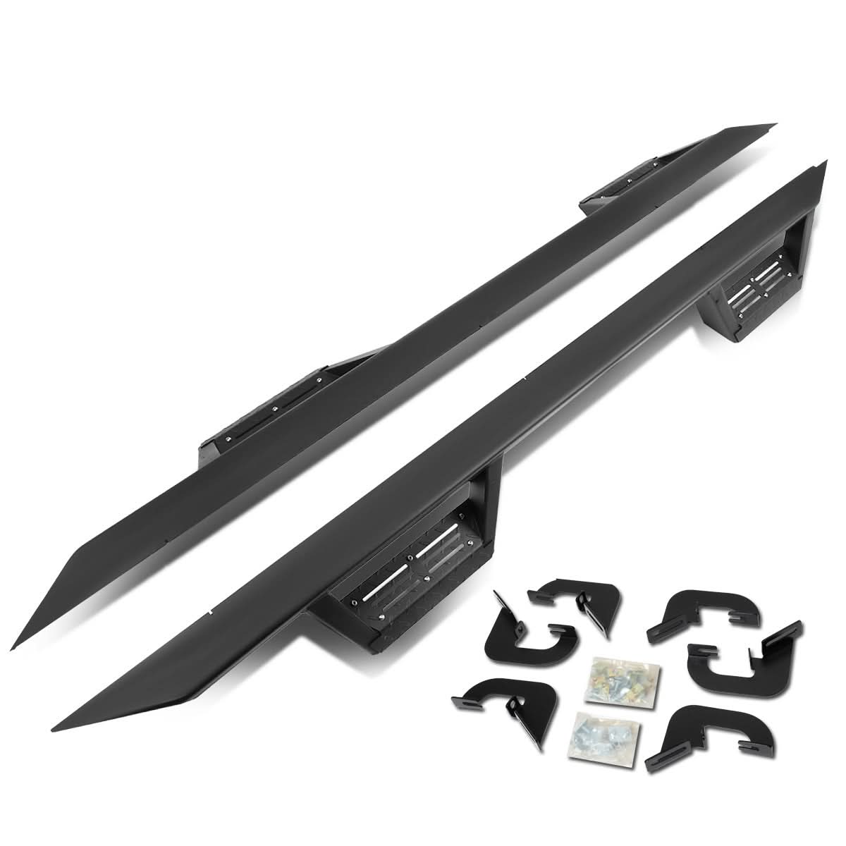 07-17 Chevrolet Silverado Extended Cab Step Down Nerf Bars - Black