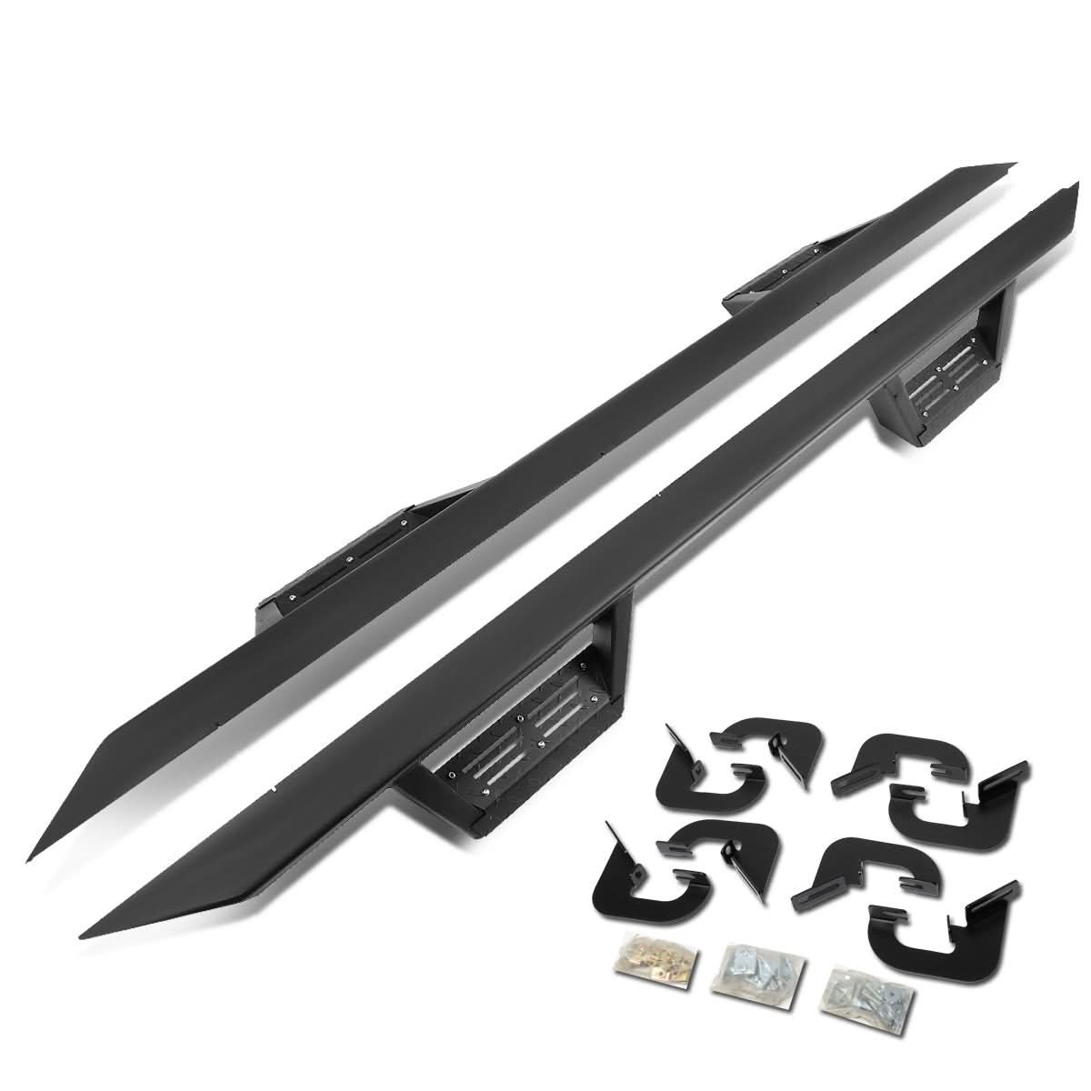 07-17 Chevrolet Silverado Crew Cab Step Down Nerf Bars - Black