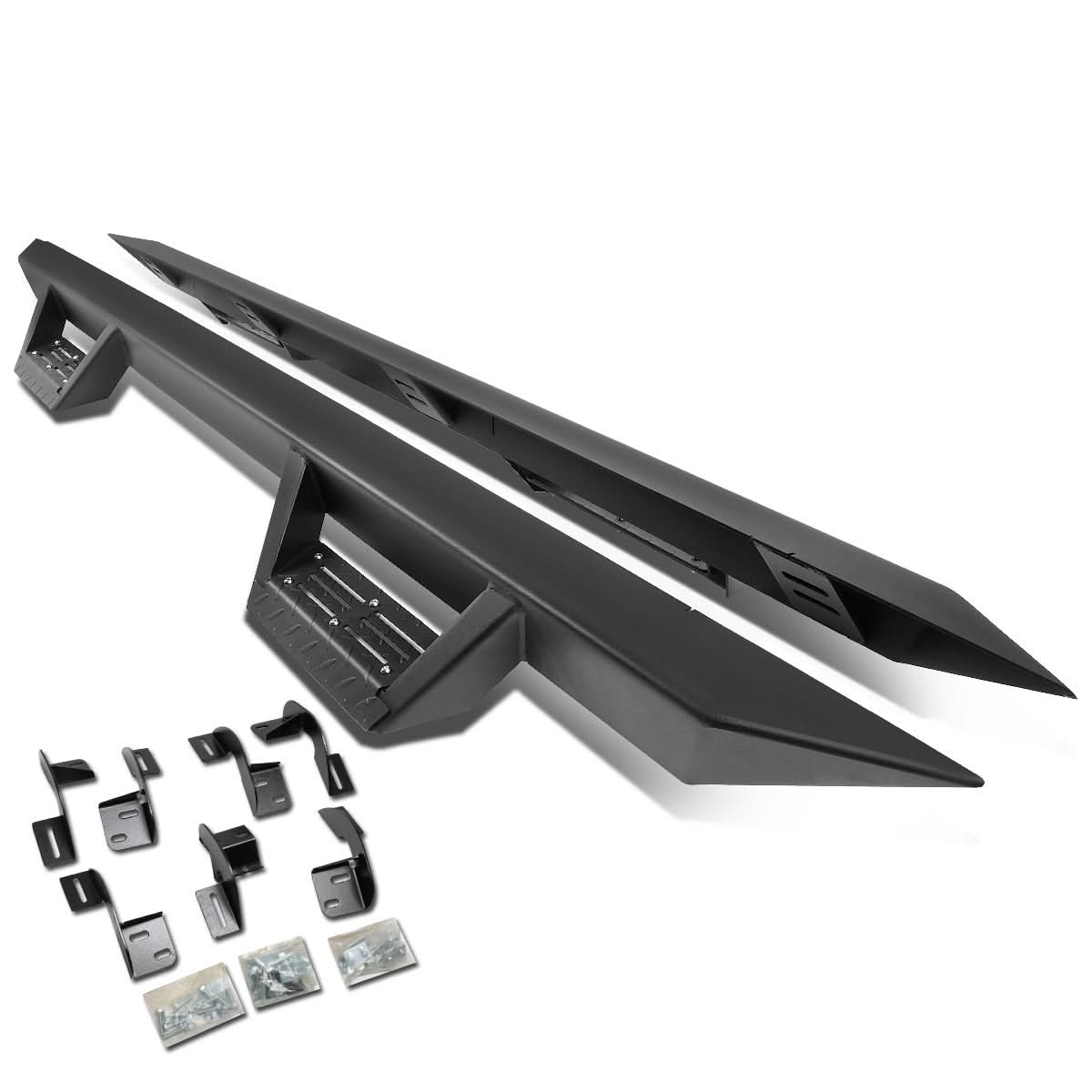 09-17 Dodge Ram 1500 Quad Cab Step Down Nerf Bars - Black