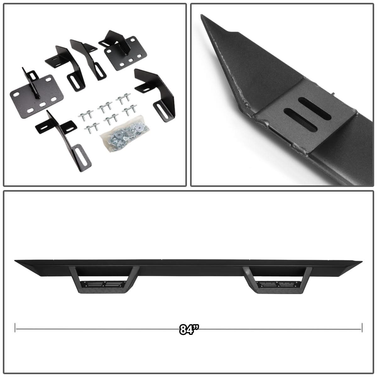 2019 Dodge Ram 1500 Crew Cab Step Down Nerf Bars - Black