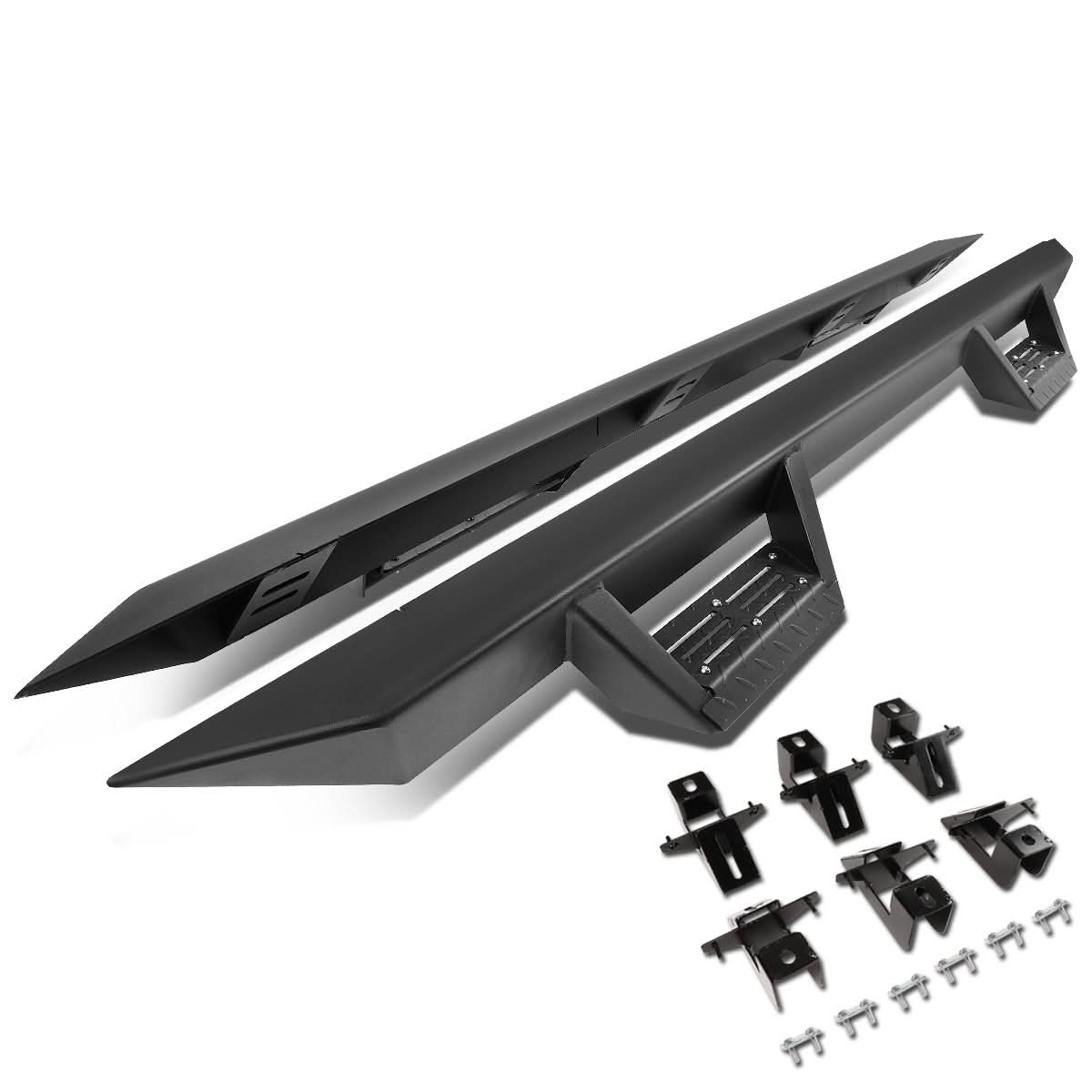 2018-2019 Jeep Wrangler JL 4-Door Step Down Nerf Bars - Black