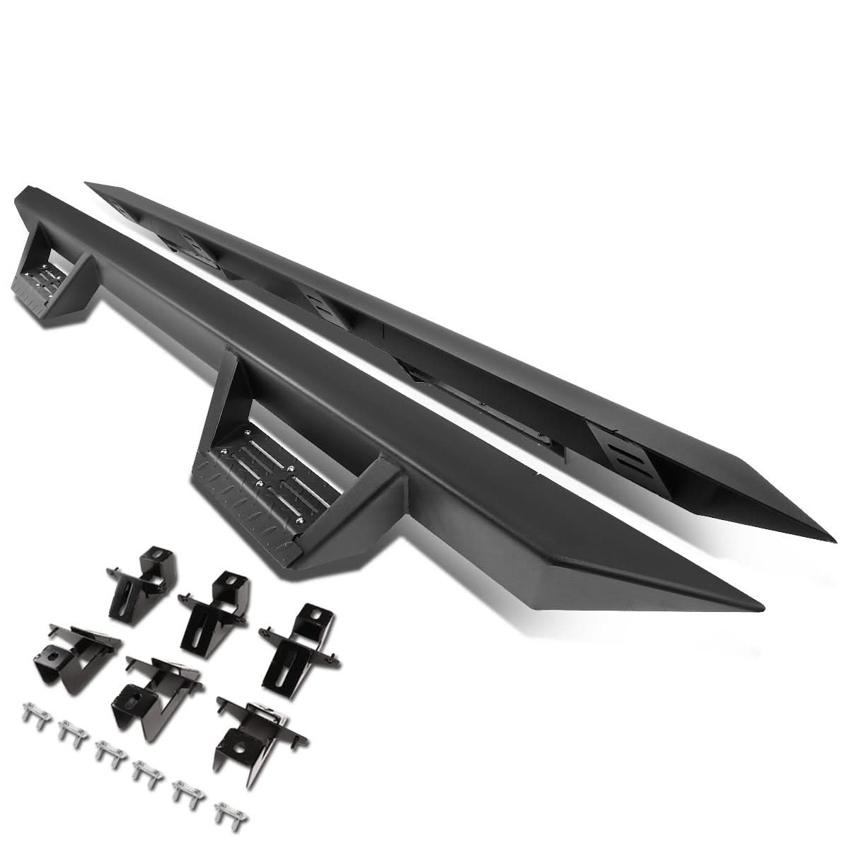2018-2019 Jeep Wrangler JL 4-Door Step Down Nerf Bars - Black