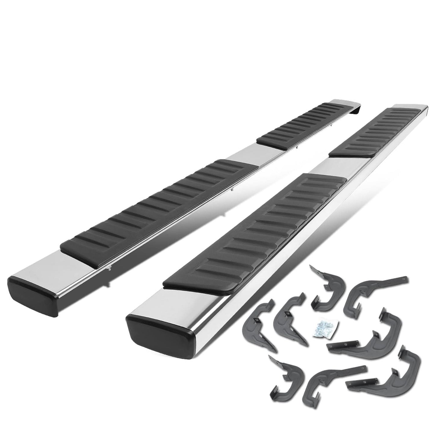 07-19 Chevrolet Silverado GMC Sierra 6" Straight Nerf Step Bar Silver