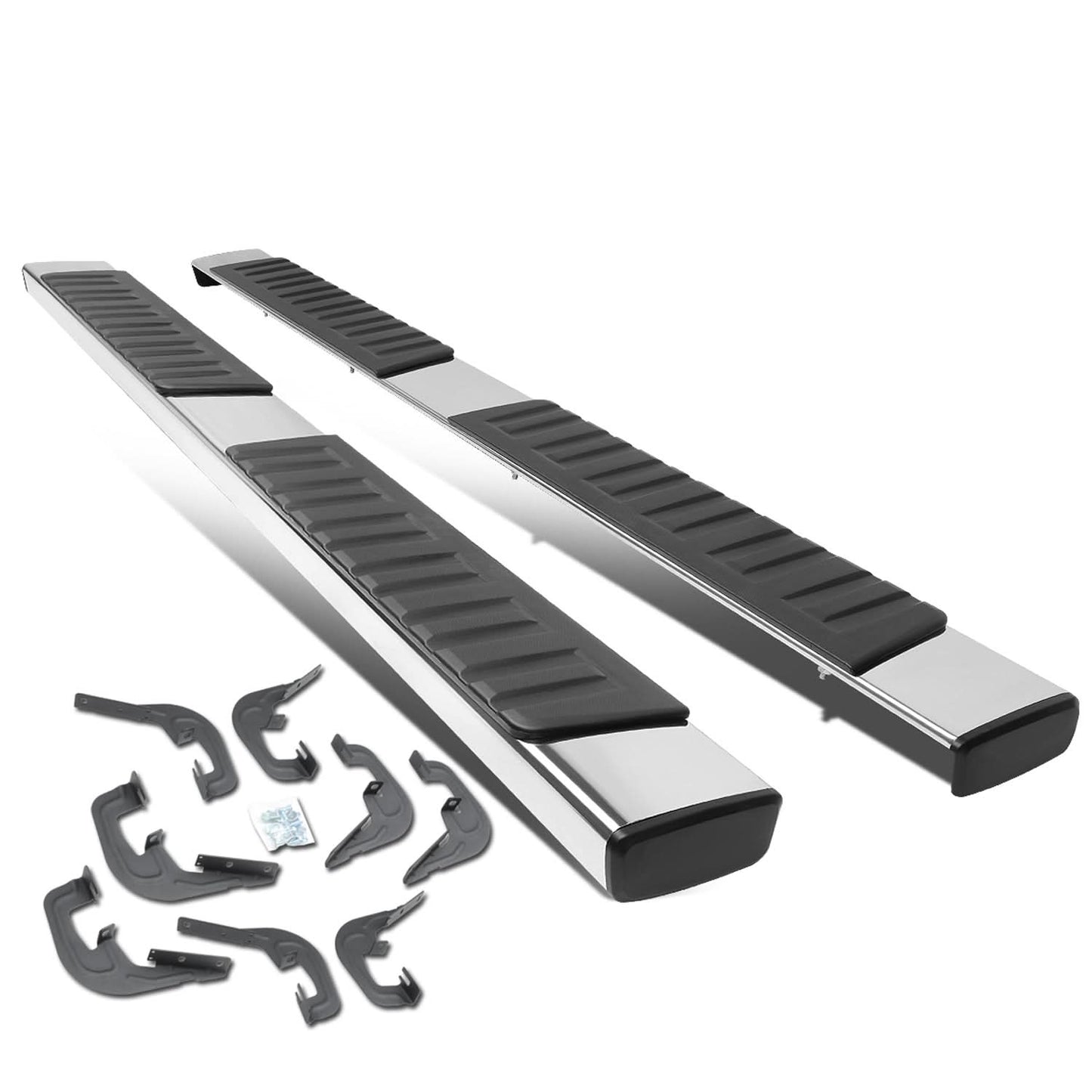 07-19 Chevrolet Silverado GMC Sierra 6" Straight Nerf Step Bar Silver