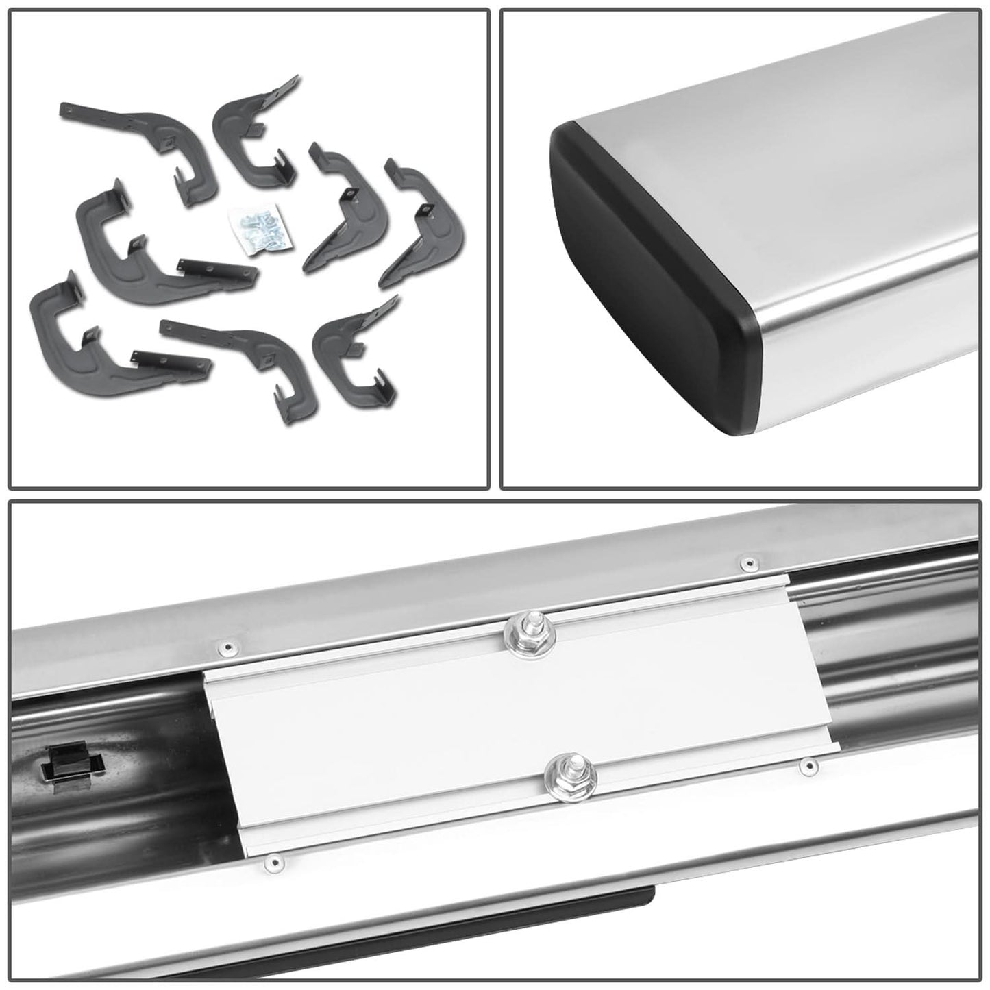 07-19 Chevrolet Silverado GMC Sierra 6" Straight Nerf Step Bar Silver