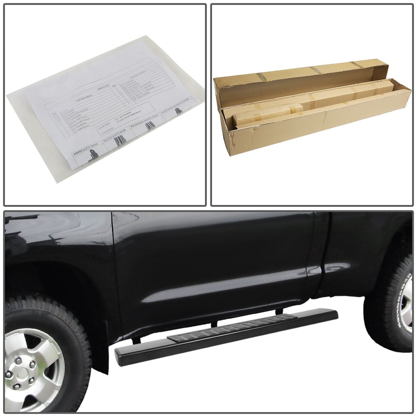 07-19 Chevrolet Silverado GMC Sierra 6" Straight Nerf Bars Aluminum