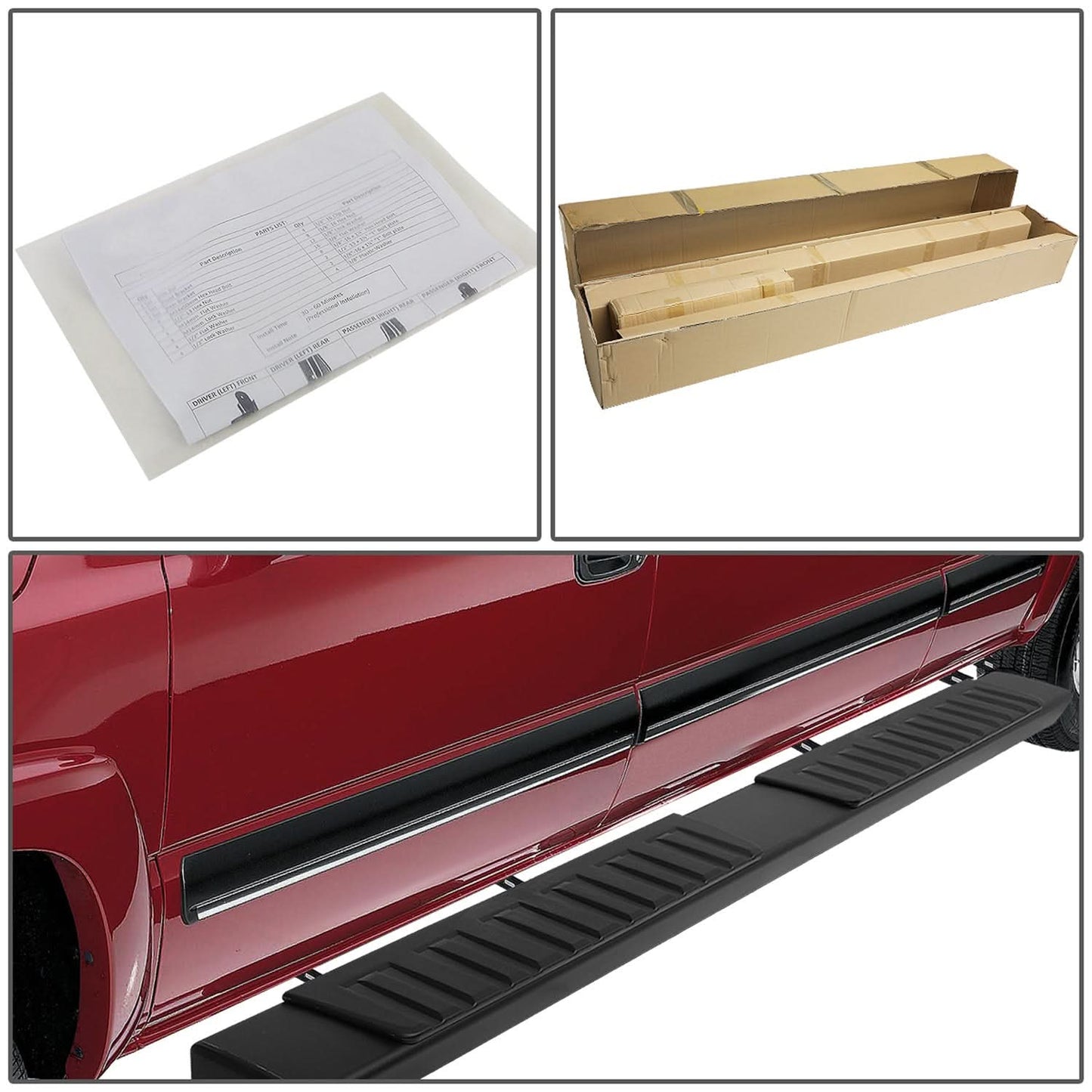07-18 Chevy Silverado / GMC Sierra 6" Oval Nerf Bars - Black