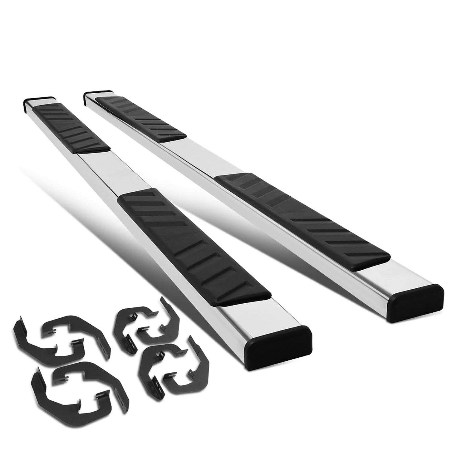 07-19 Chevrolet Silverado GMC Sierra 5" Oval Nerf Step Bars Silver