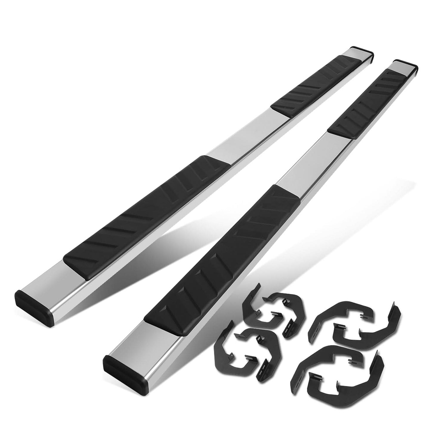 07-19 Chevrolet Silverado GMC Sierra 5" Oval Nerf Step Bars Silver