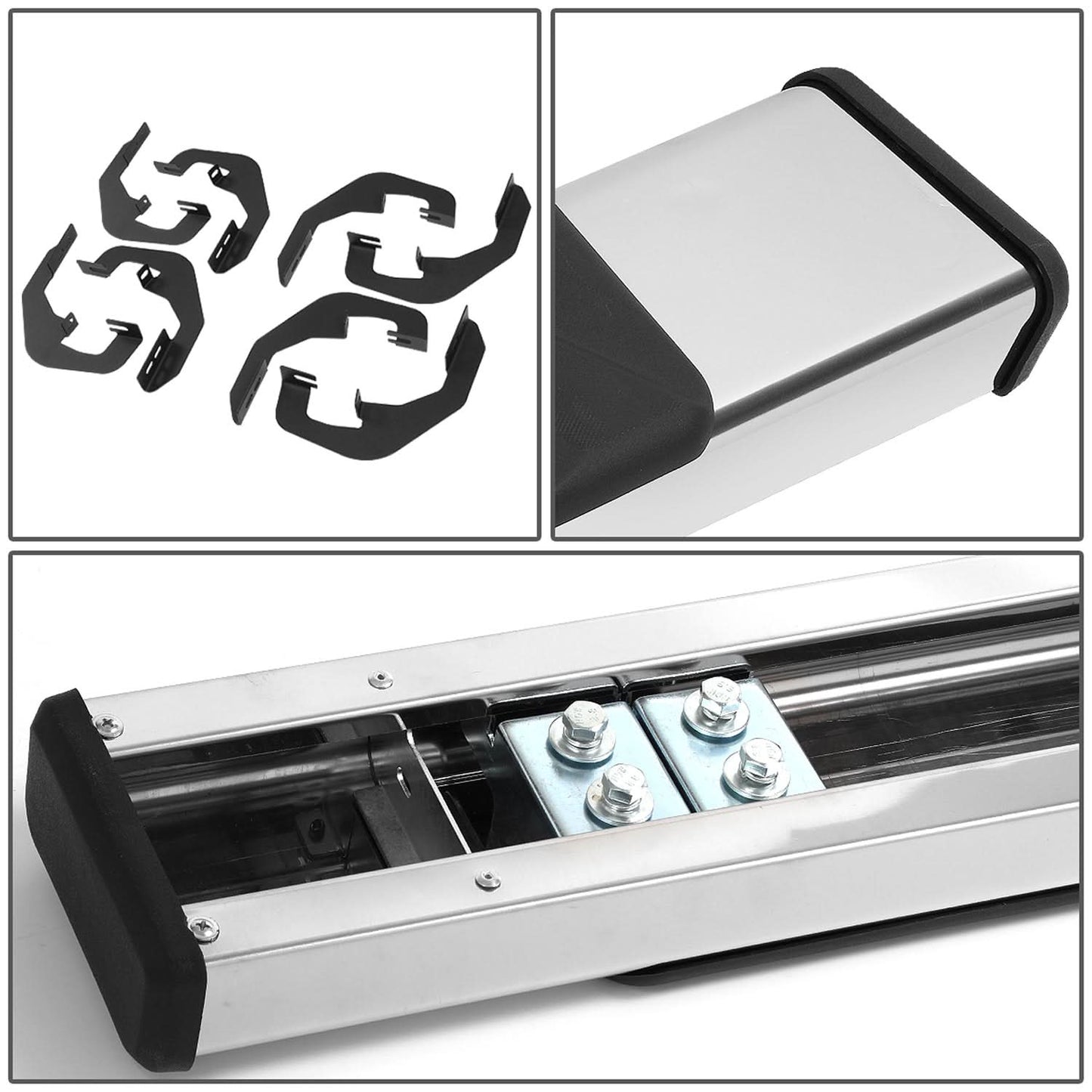 07-19 Chevrolet Silverado GMC Sierra 5" Oval Nerf Step Bars Silver