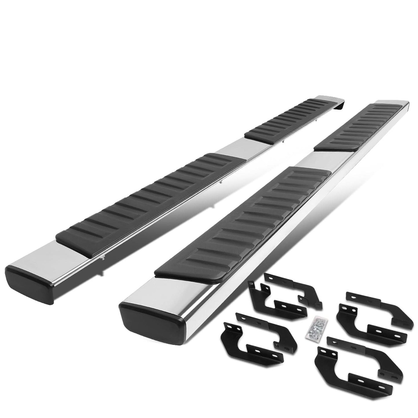 07-21 Toyota Tundra Crew Max 6 Inch Flat Board Nerf Bars Chrome/Black