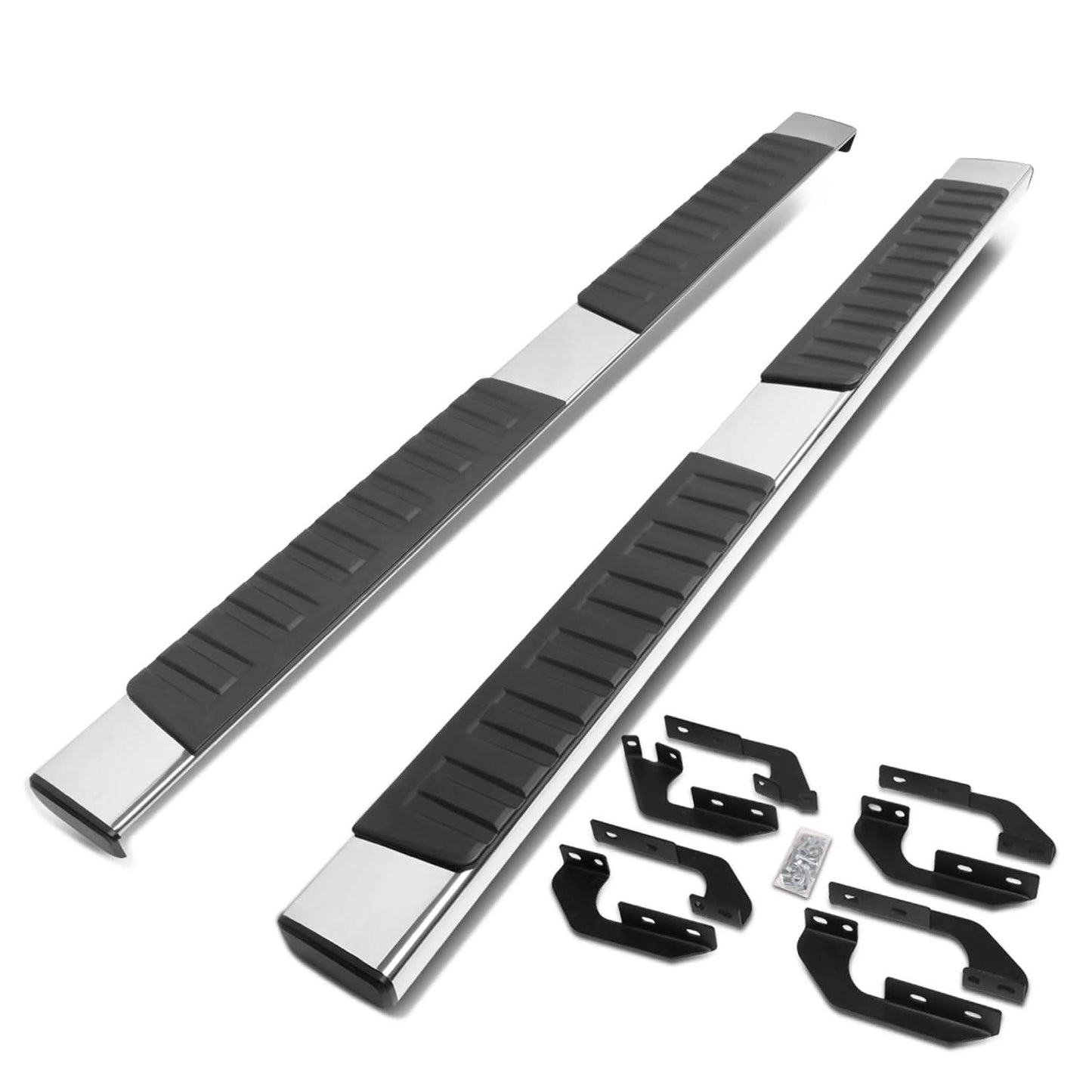 07-21 Toyota Tundra Crew Max 6 Inch Flat Board Nerf Bars Chrome/Black