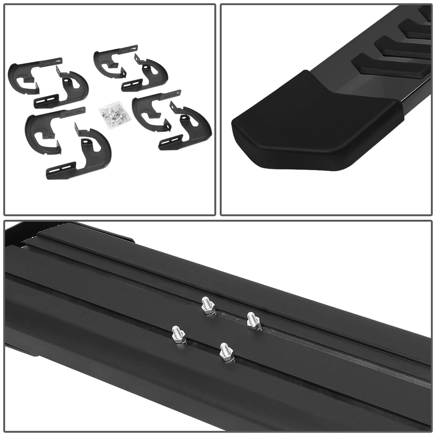 2004-2014 Ford F-150 Crew Cab 6.25" Nerf Bars - Black Aluminum
