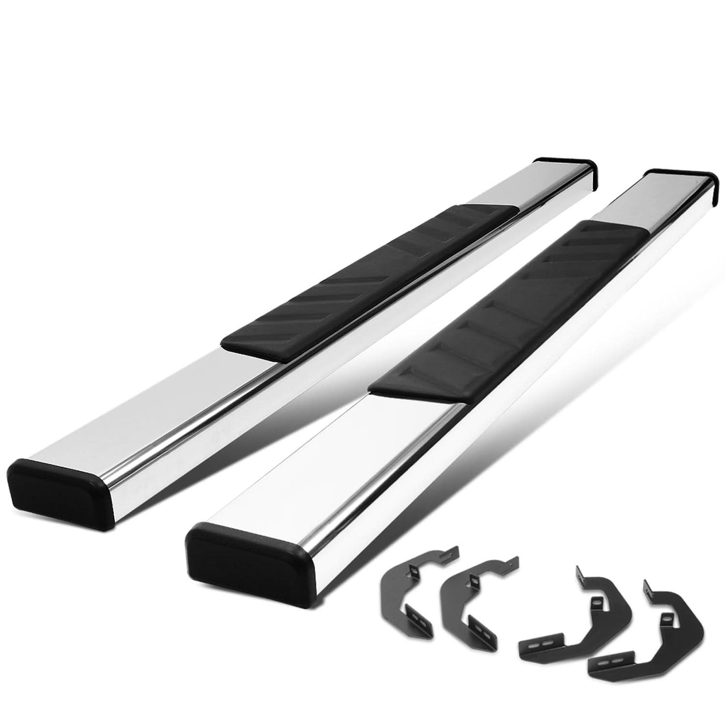 07-19 Chevrolet Silverado GMC Sierra 4.75" Nerf Step Bars Chrome Black