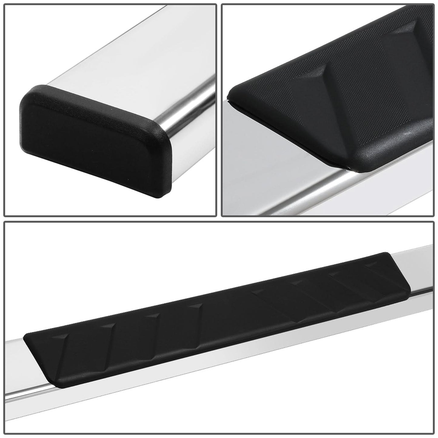 07-19 Chevrolet Silverado GMC Sierra 4.75" Nerf Step Bars Chrome Black
