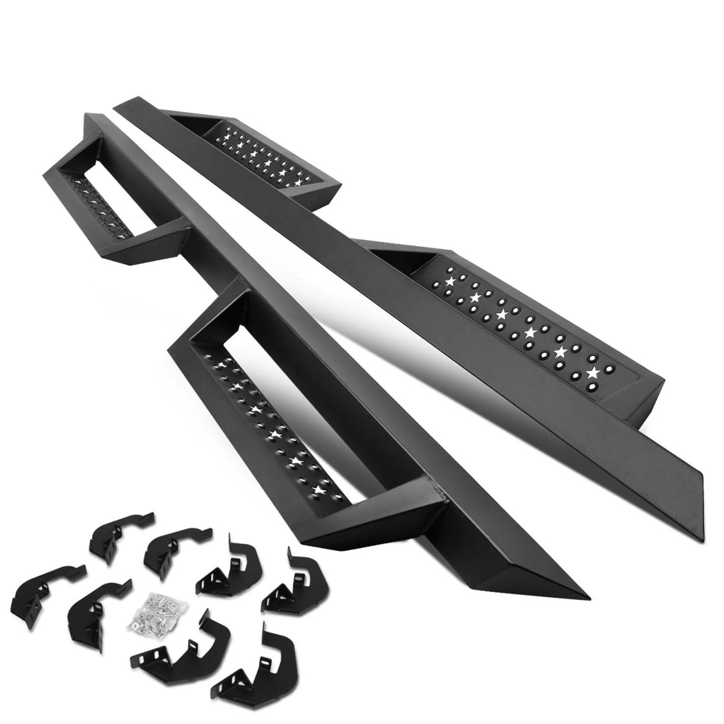 07-19 Chevy Silverado GMC Sierra Drop Down Nerf Bars - Black
