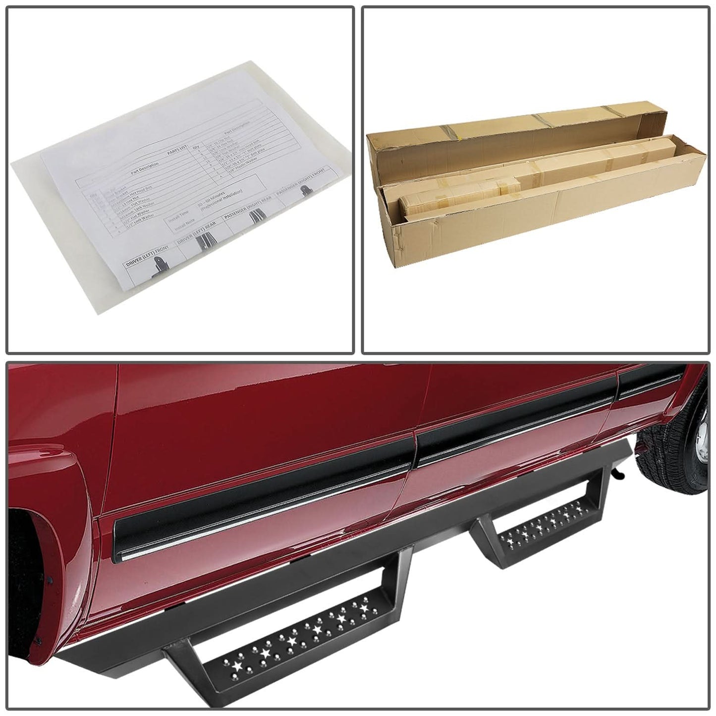 07-19 Chevy Silverado GMC Sierra Drop Down Nerf Bars - Black