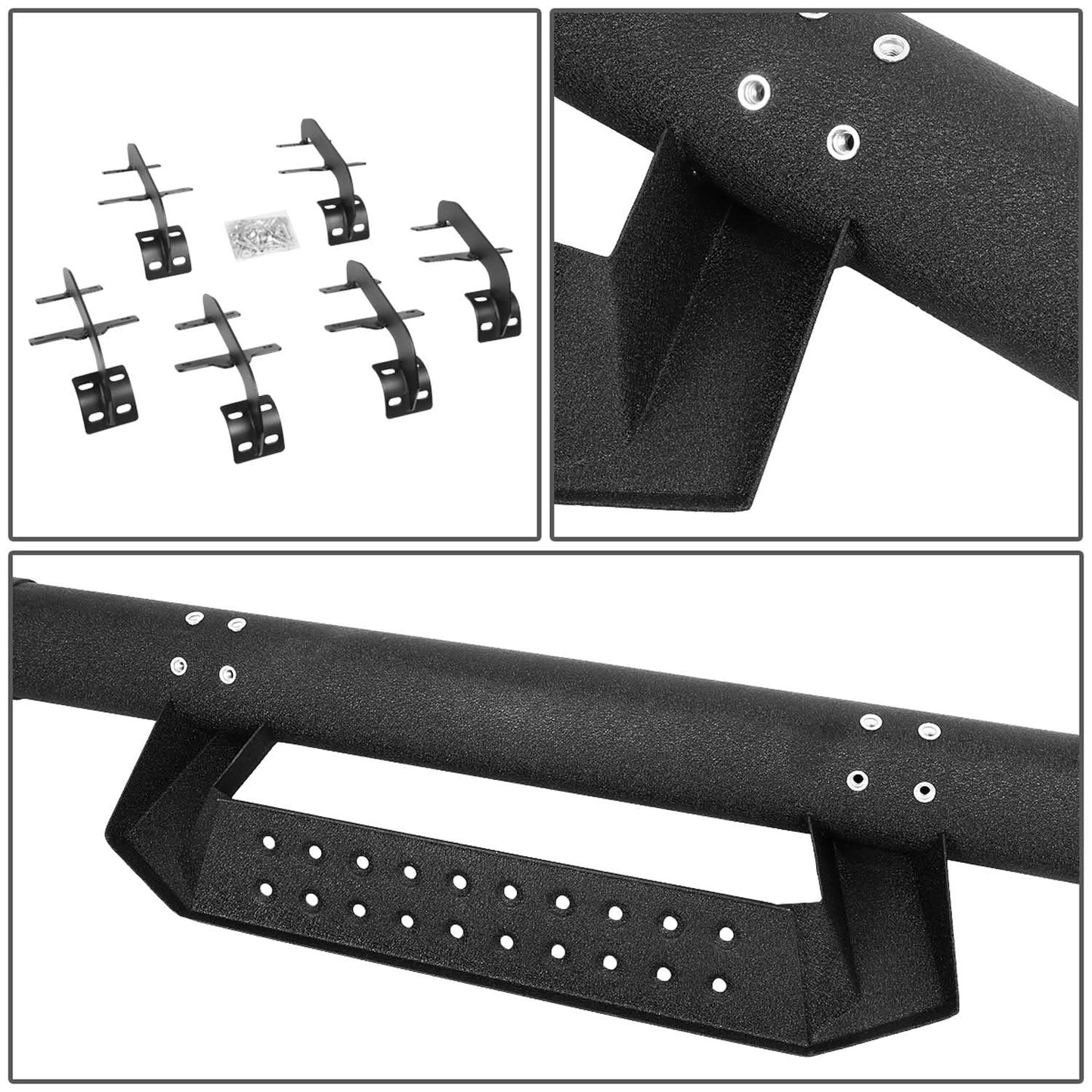 2015-2020 Ford F-150 Crew Cab 3" Step Down Nerf Bars - Black