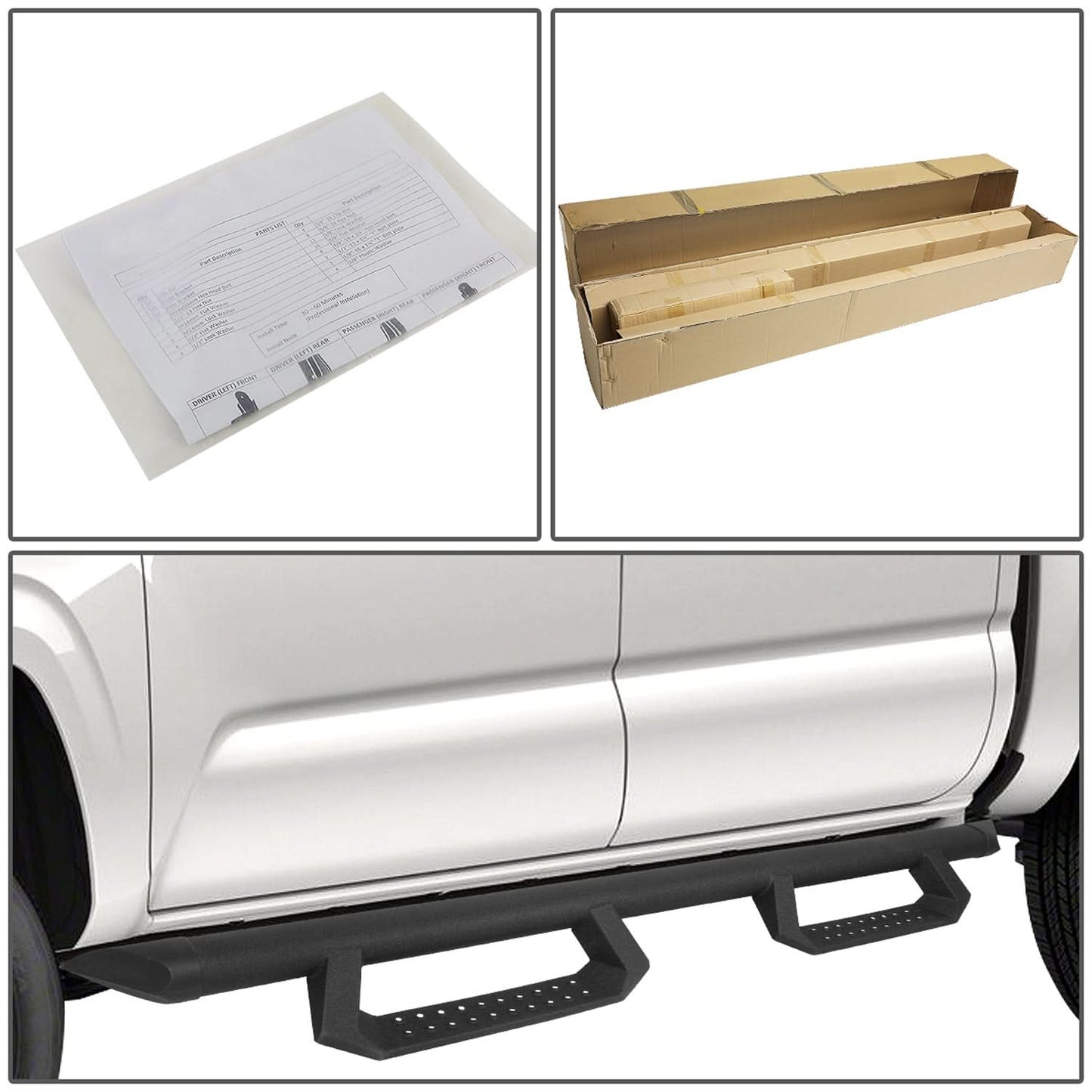 2015-2020 Ford F-150 Crew Cab 3" Step Down Nerf Bars - Black