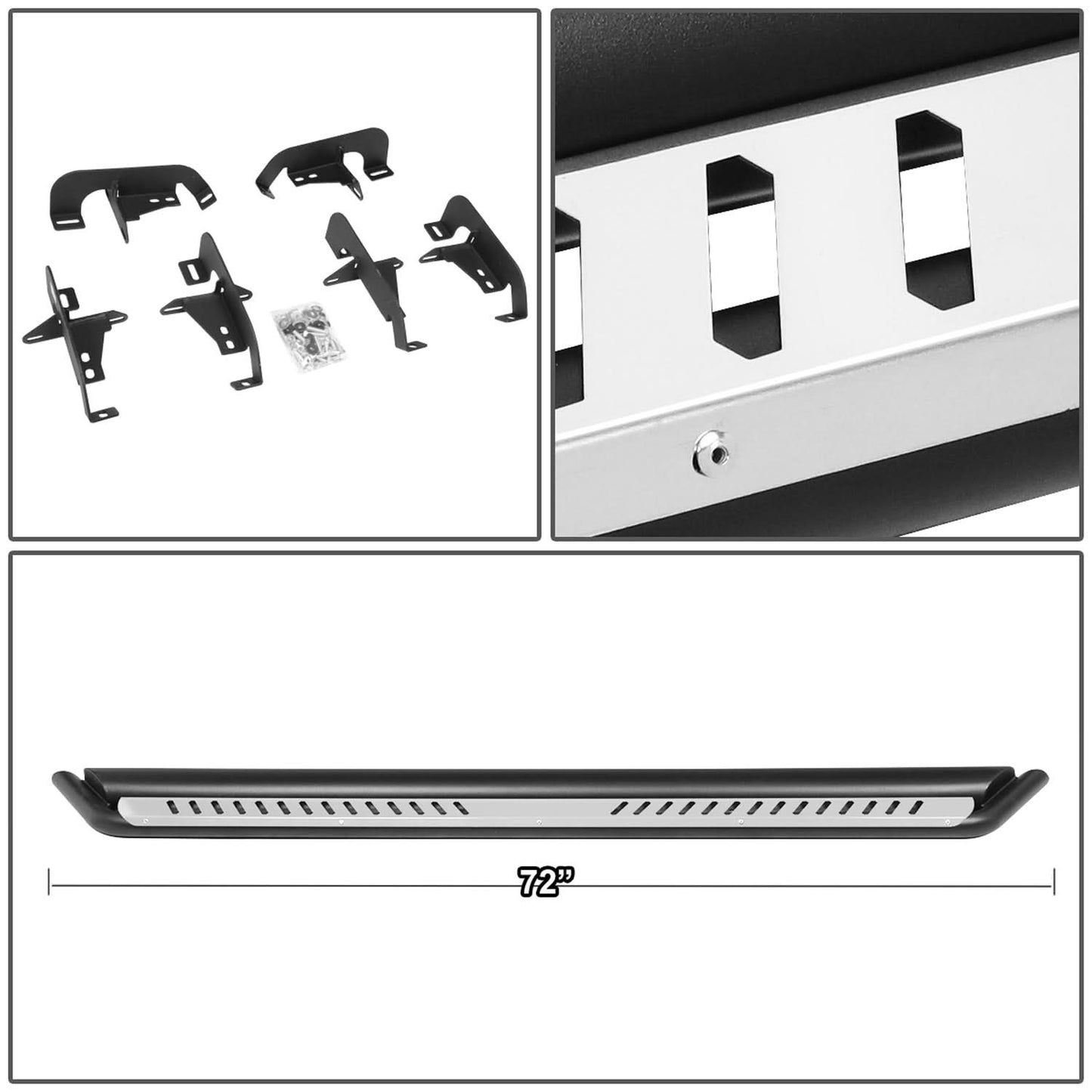 2018-2020 Jeep Wrangler JL Unlimited 4-Door Silver Nerf Bars