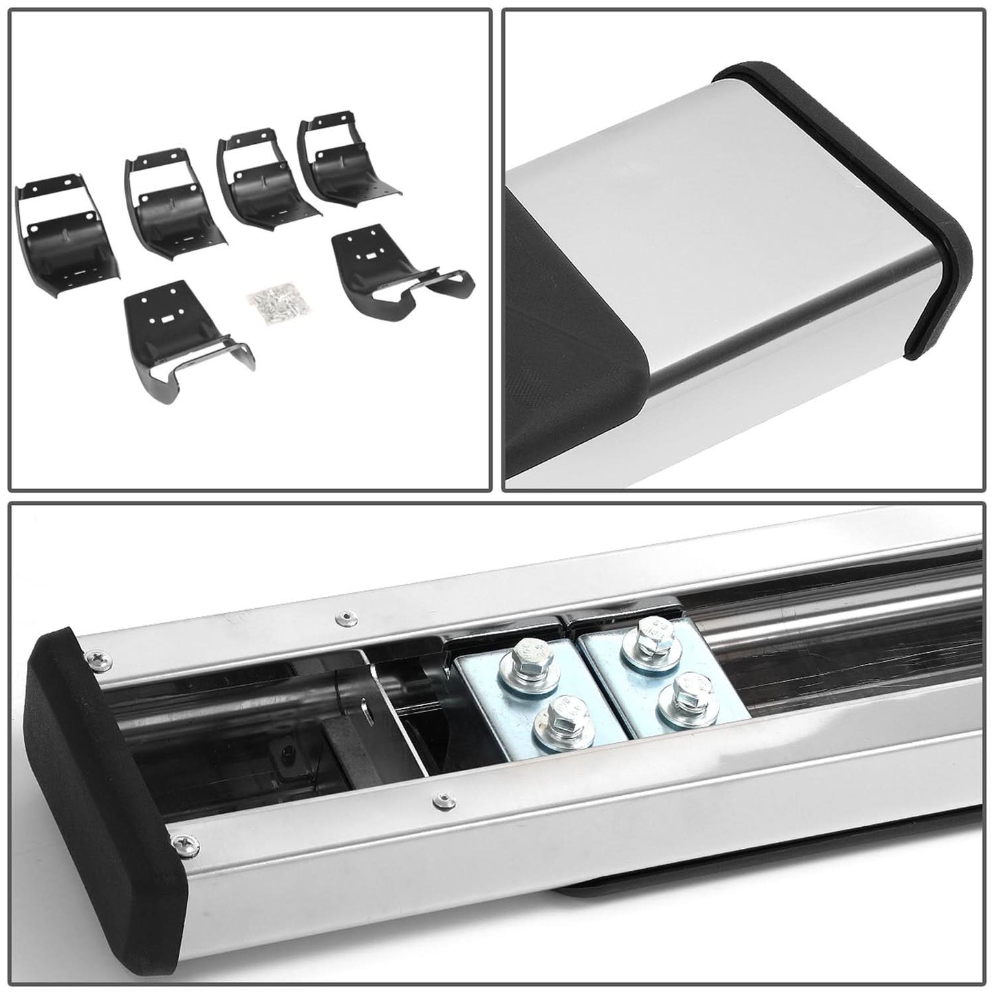 2015-2020 Ford F-150 F-250 F-350 Crew Cab 5" Nerf Bars Chrome/Black
