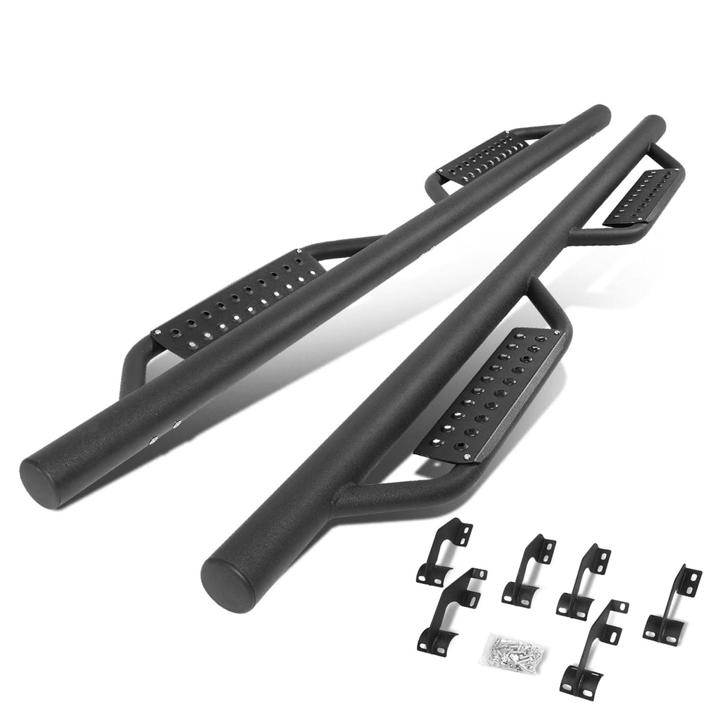 05-21 Toyota Tacoma Double Cab 4.5" Round Drop Step Nerf Bars Black