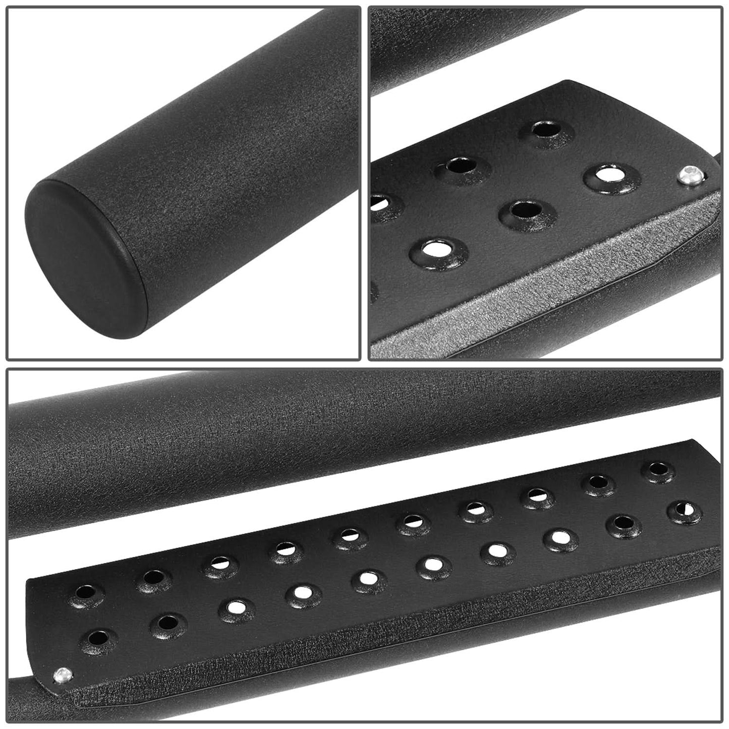 05-21 Toyota Tacoma Double Cab 4.5" Round Drop Step Nerf Bars Black