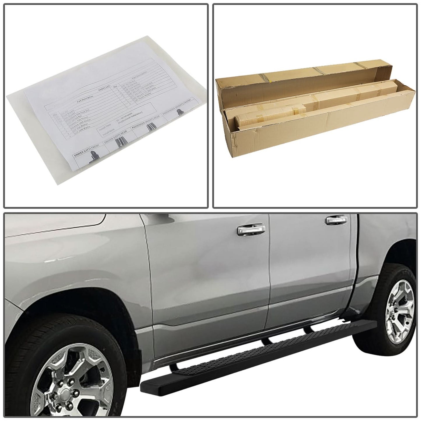 2019-2020 Dodge Ram 1500 Crew Cab 5" Nerf Bars with Honeycomb Pads