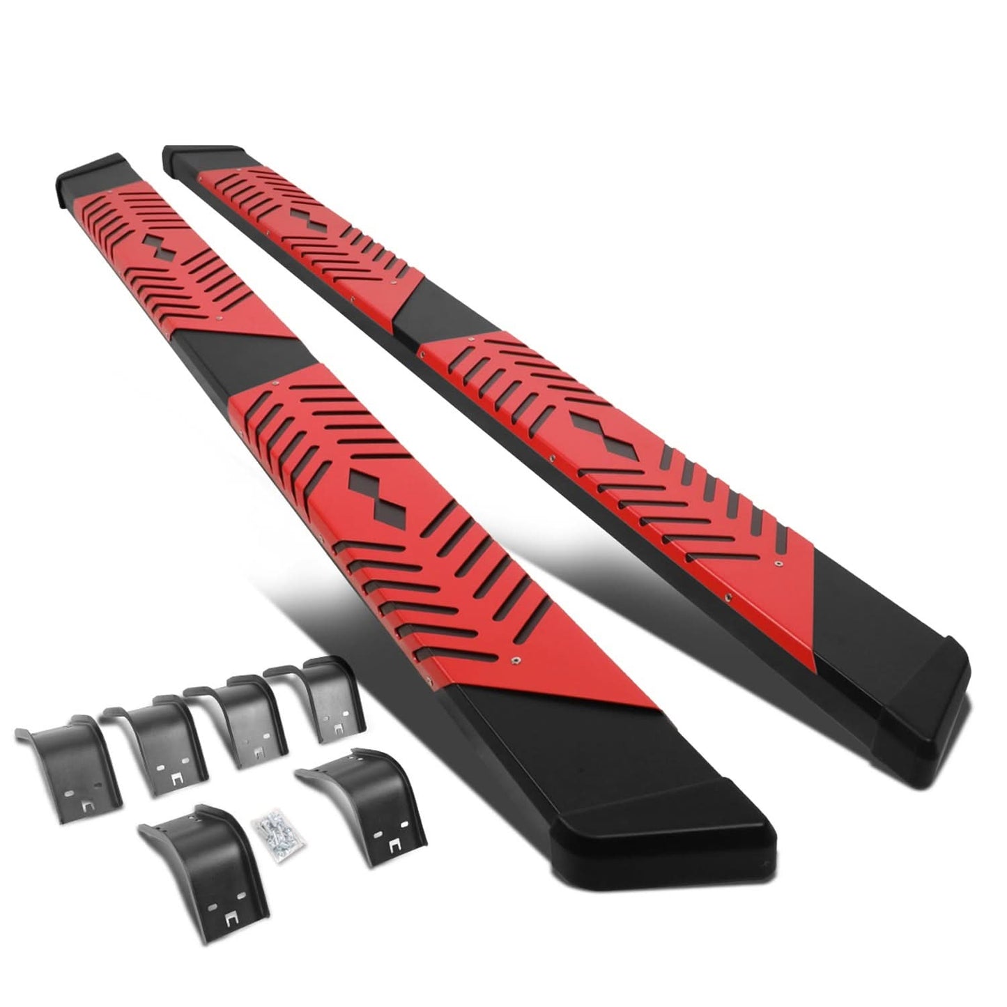 09-20 Dodge Ram 5.5" Extended Cab Nerf Bar Step Bar Black/Red