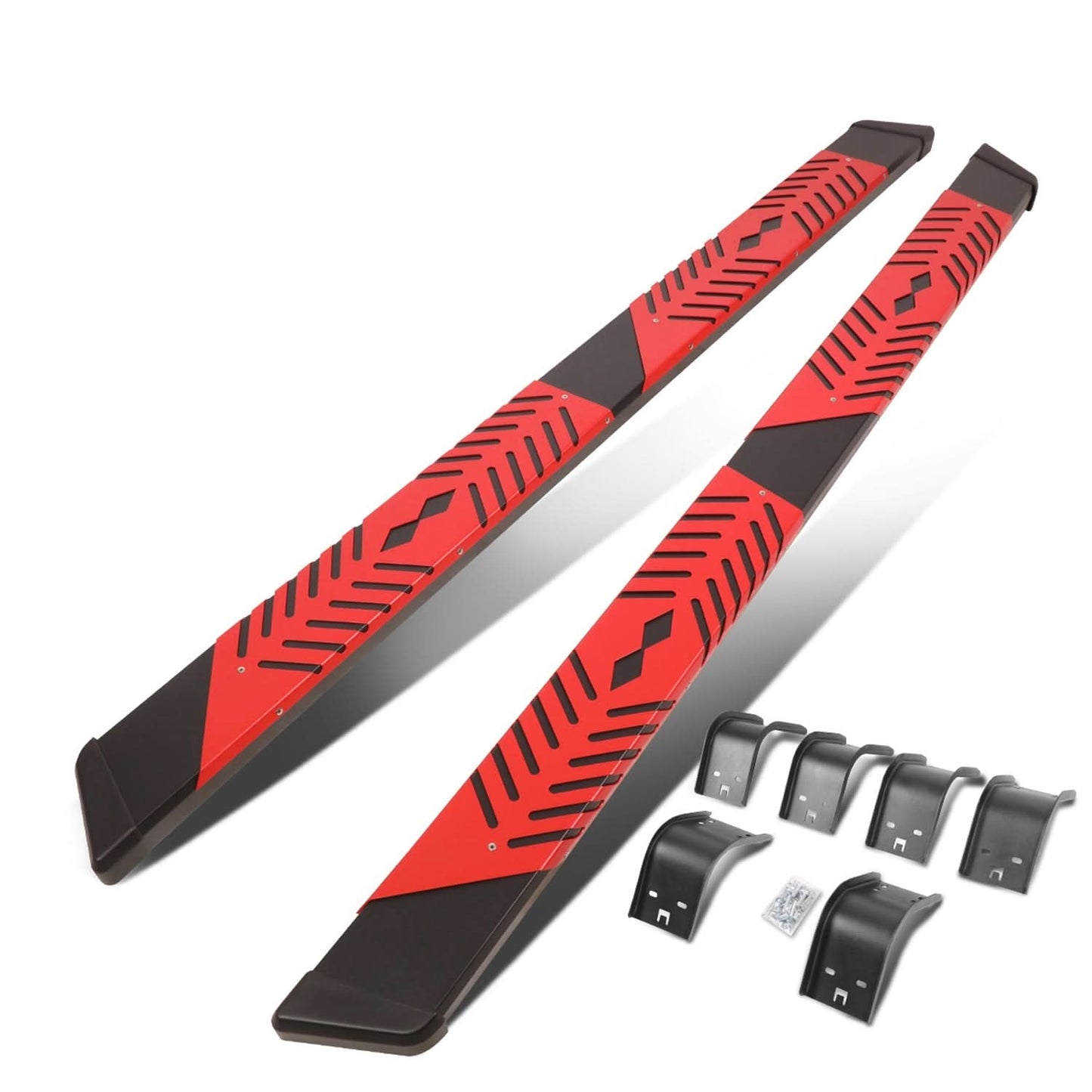 09-20 Dodge Ram 5.5" Extended Cab Nerf Bar Step Bar Black/Red