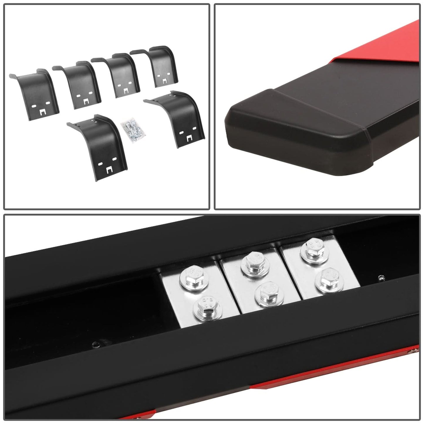 09-20 Dodge Ram 5.5" Extended Cab Nerf Bar Step Bar Black/Red