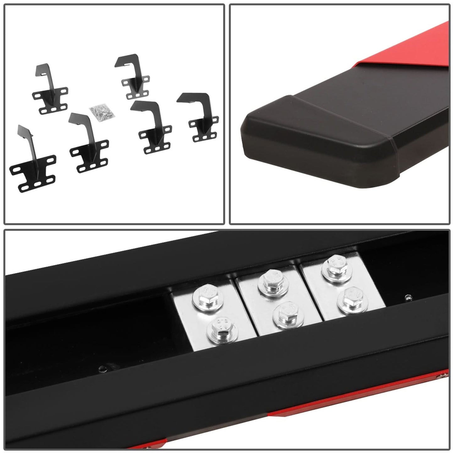 2019-2020 Dodge Ram 1500 Crew Cab 5.5" Nerf Bar Step Bar Black/Red