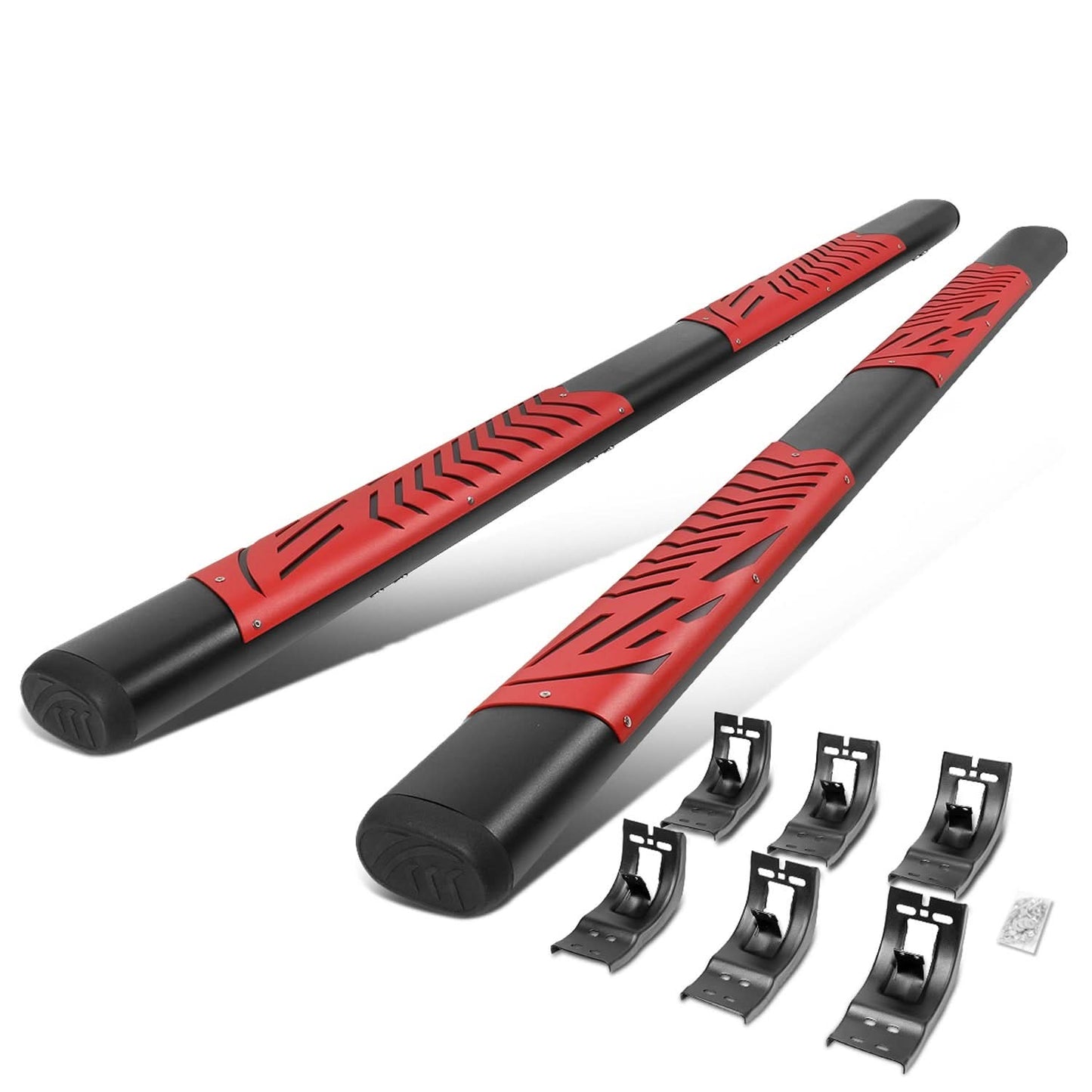09-20 Dodge RAM 1500/2500/3500 Crew Cab 5" Nerf Bars - Black/Red