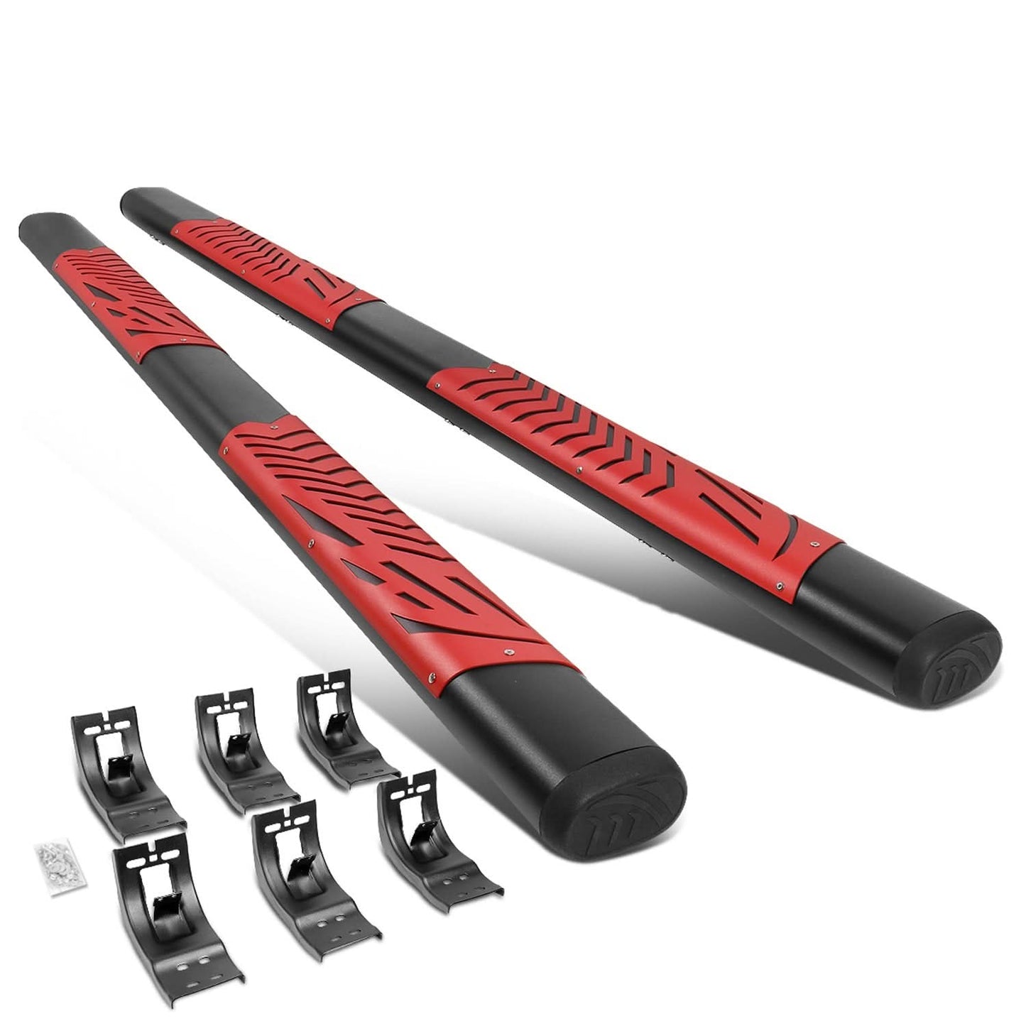 09-20 Dodge RAM 1500/2500/3500 Crew Cab 5" Nerf Bars - Black/Red