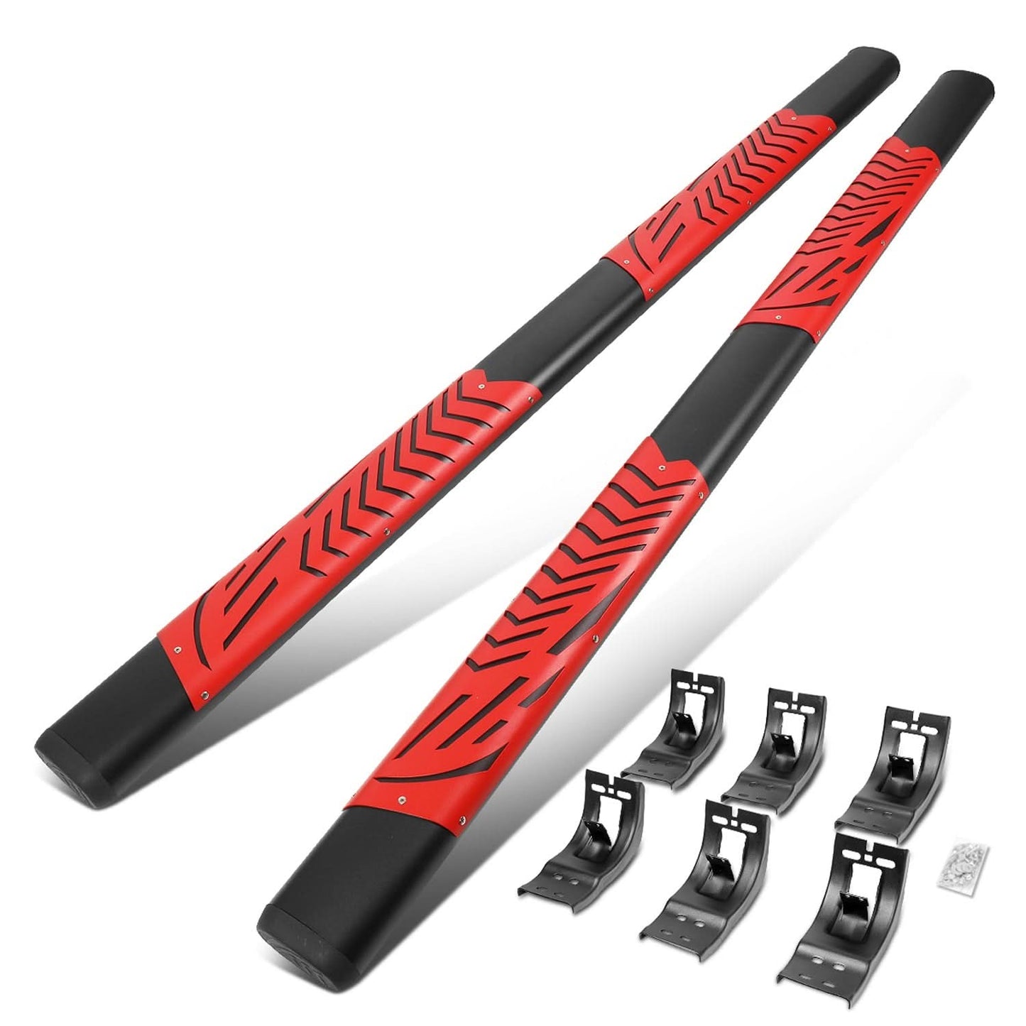 09-20 Dodge RAM 1500/2500/3500 Crew Cab 5" Nerf Bars - Black/Red